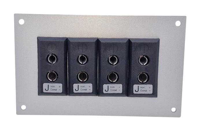LABFACILITY IS-J-FF + FSP-4 Thermocouple Connector, 66 x 107mm Panel, Standard, J, Socket, 4Way, Black, IEC, Fascia Mount