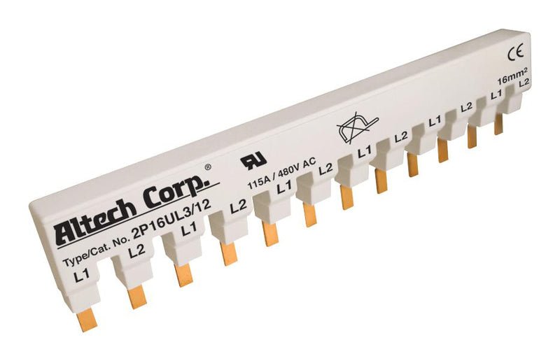 ALTECH 2P16UL3/12 BUSBAR, CKT BREAKER, 12PIN, 2PH, 115A