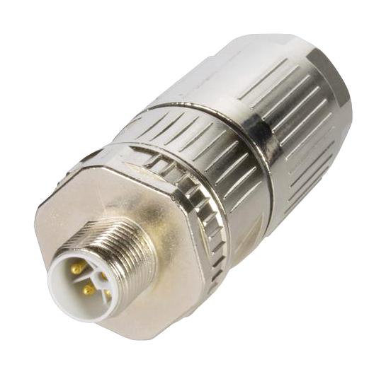 HARTING 21129991510.. Sensor Connector, M12, Male, 5 Positions, Push In Pin, Straight Cable Mount