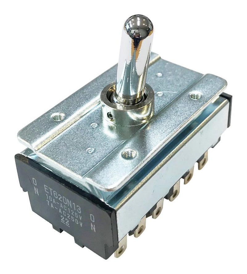 NIDEC COMPONENTS ET620N13-Z Toggle Switch, On-On, 6PDT, Non Illuminated, ET, Panel Mount, 20 A