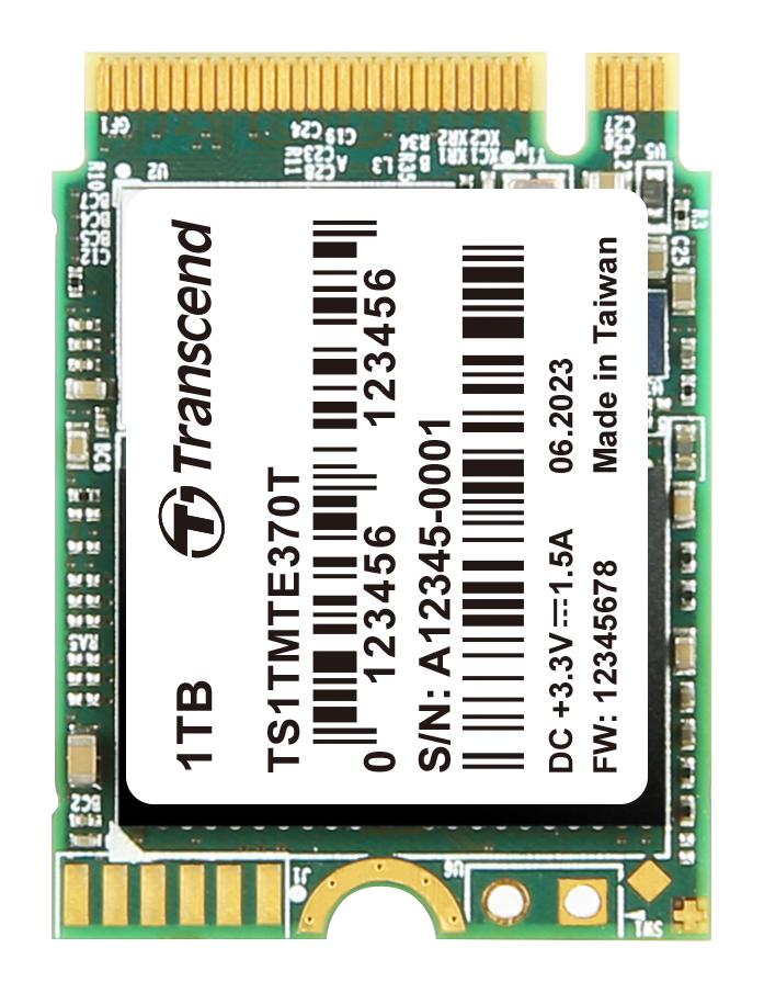 TRANSCEND TS1TMTE370T SSD, Internal, M.2 2230, PCIe Gen 3 x 4, NVMe, 1 TB, 3D NAND