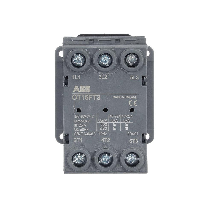 ABB OT80FT3 OT80FT3 Switch Disconnector 3 Pole 750 V 80 A IP20 Screw DIN Rail Mount