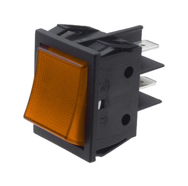 MULTICOMP PRO MPB418C1H000000 Rocker Switch, DPST-NO, Non Illuminated, Panel, Snap-In, Amber