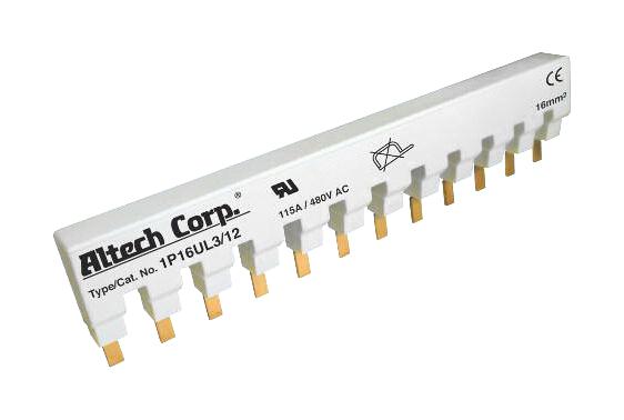 ALTECH 1P16UL3/12 BUSBAR, CKT BREAKER, 12PIN, 1PH, 115A