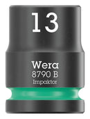 WERA 05005504001 Socket, Hexagonal, Impaktor, 3/8" Drive, 13mm AF, 30mm L