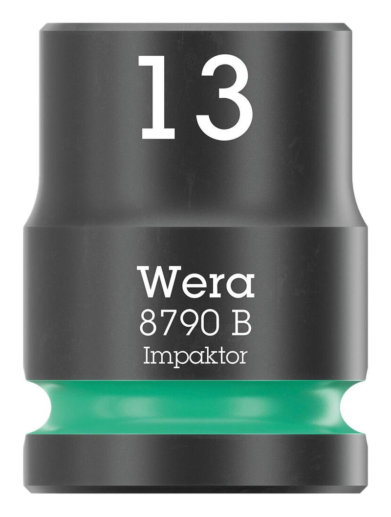 WERA 05005504001 Socket, Hexagonal, Impaktor, 3/8" Drive, 13mm AF, 30mm L