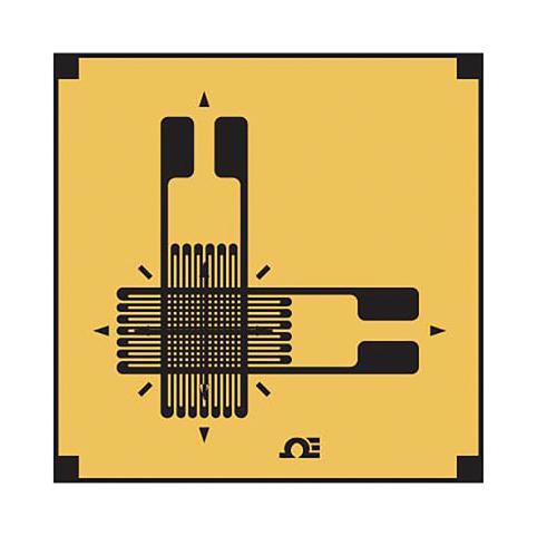 OMEGA SGD-2/350-XY41 Strain Gauge, 350 ohm, 1.1 mm, 2 mm, Solder Pads, 30000 &micro;m, 2-Element Corner Tee Stacked Rosette