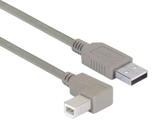 L-COM CAA-90RB-03M CAA-90RB-03M USB Cable Type A Plug to 90&deg; B 300 mm 11.8 " Grey New