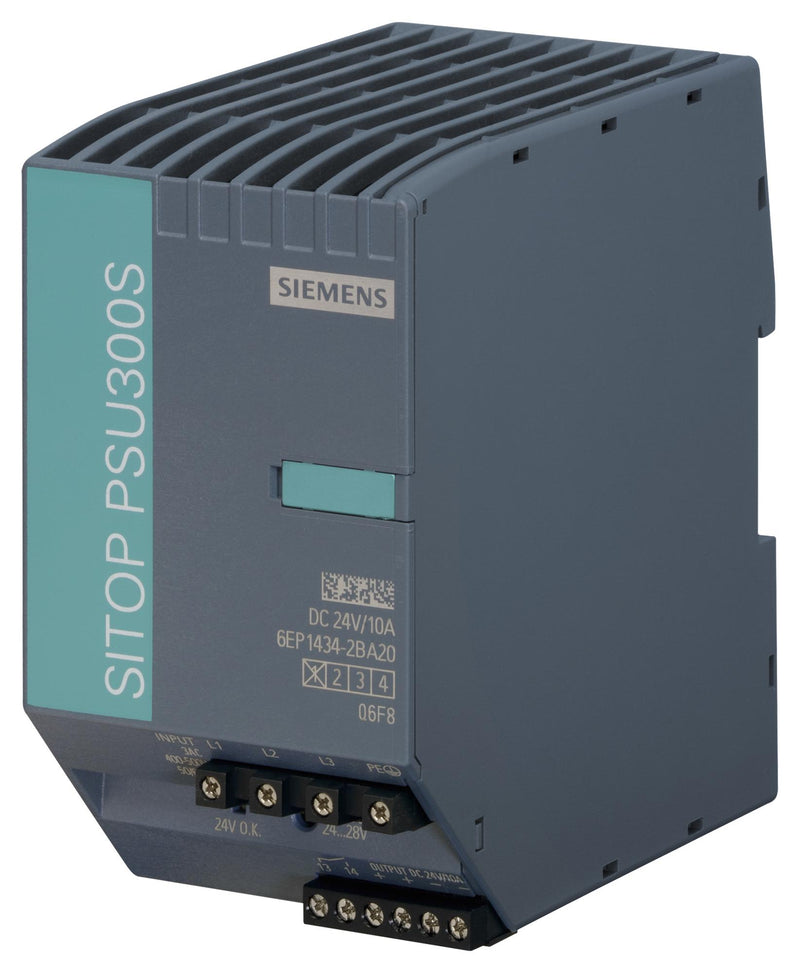 SIEMENS 6EP1434-2BA20 AC/DC DIN Rail Power Supply (PSU), ITE, 1 Output, 240 W, 24 VDC, 10 A
