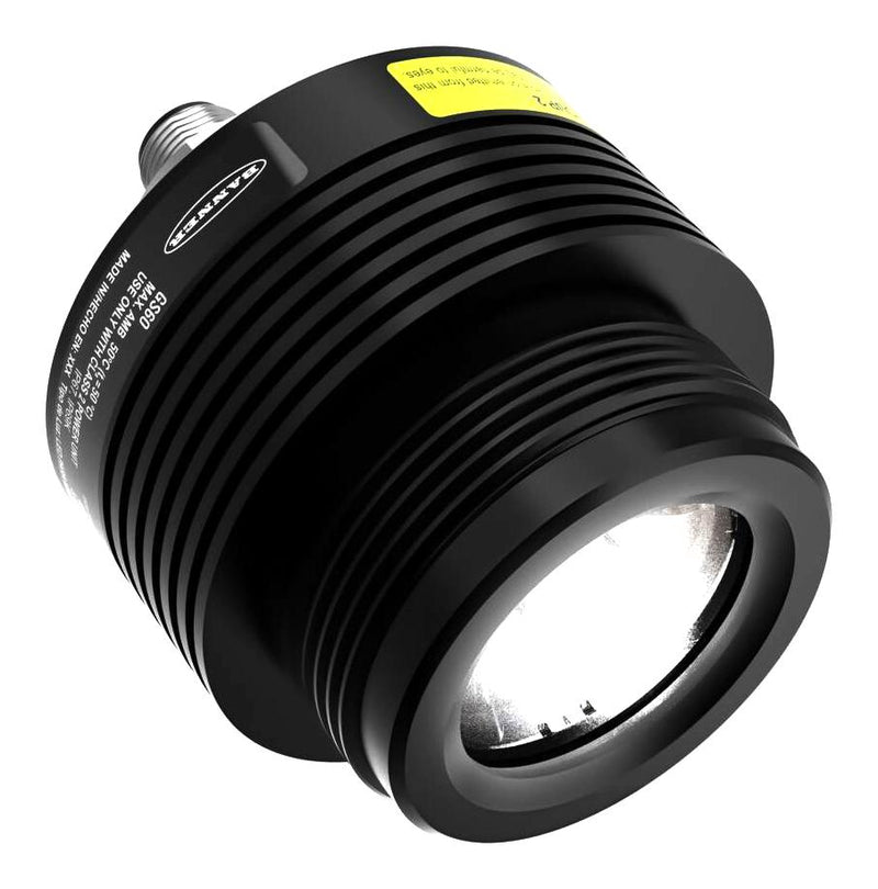 BANNER ENGINEERING GS60WL4Q Guide Spotlight, LED, White, 8&deg; Lens, 60 mm Dia, 12 to 30 VDC, 4 pin M12 Integral QD, GS60 Series
