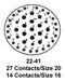 ITT CANNON KPT00F22-41P Circular Connector, KPT Series, MIL-DTL-26482 Series I, Wall Mount Receptacle, 41 Contacts