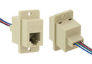 L-COM ECJ5046-IV Ethernet Cable, Cat3, RJ12 Jack to Free End, Ivory, 250 mm, 10 "