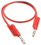 MUELLER ELECTRIC 22.170-.50M-2 Banana Test Lead, 4mm Stackable Banana Plug, 4mm Stackable Banana Plug, 19.7 ", 500 mm, Red, 32 A