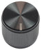 VISHAY ACCKMR1916NLT14 Knob, Metallic, Black, Round Shaft, 6.35 mm, Aluminium, Round with Top Indicator Line, 19 mm