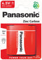 PANASONIC 3R12RZ/1BP Battery, 4.5 V, Zinc Chloride, 1.3 Ah, Flat Top