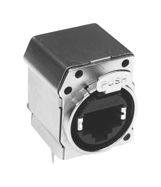 AMPHENOL AUDIO RJX8FB5HEB Modular Connector, RJ45 Jack, 1 x 1 (Port), 8P8C, Cat5e, IP40, Panel PCB Mount