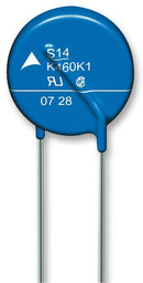 TDK B72214P2551K101 TVS Varistor, 550 V, 745 V, B722 AdvanceD-MP S14, 1.5 kV, Disc 17mm, Metal Oxide Varistor (MOV)