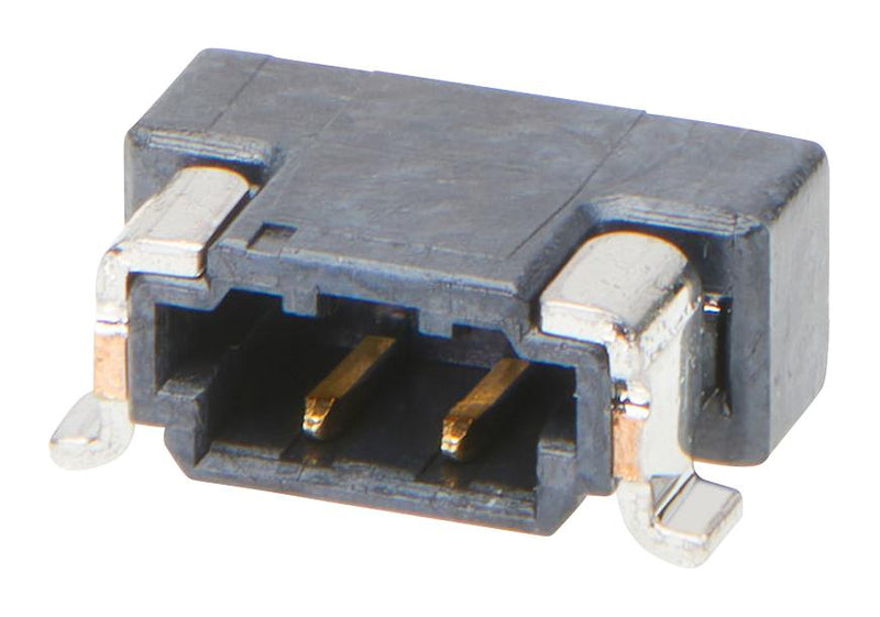 MOLEX 214721-0021 Pin Header, Signal, Wire-to-Board, 0.8 mm, 1 Rows, 2 Contacts, Surface Mount Right Angle