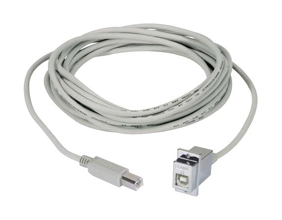 L-COM ECF504-24BBS USB Cable, Type B Plug to Type B Receptacle, 609.6 mm, 24 ft, USB 2.0, Light Grey