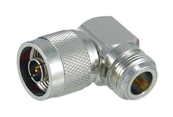 L-COM AXA-NMNF90 RF / Coaxial Adapter, N, Plug, N, Receptacle, Right Angle Adapter, 50 ohm