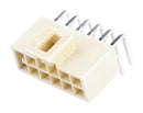 MOLEX 105314-2112 Pin Header, Power, Wire-to-Board, 2.5 mm, 2 Rows, 12 Contacts, Through Hole Right Angle