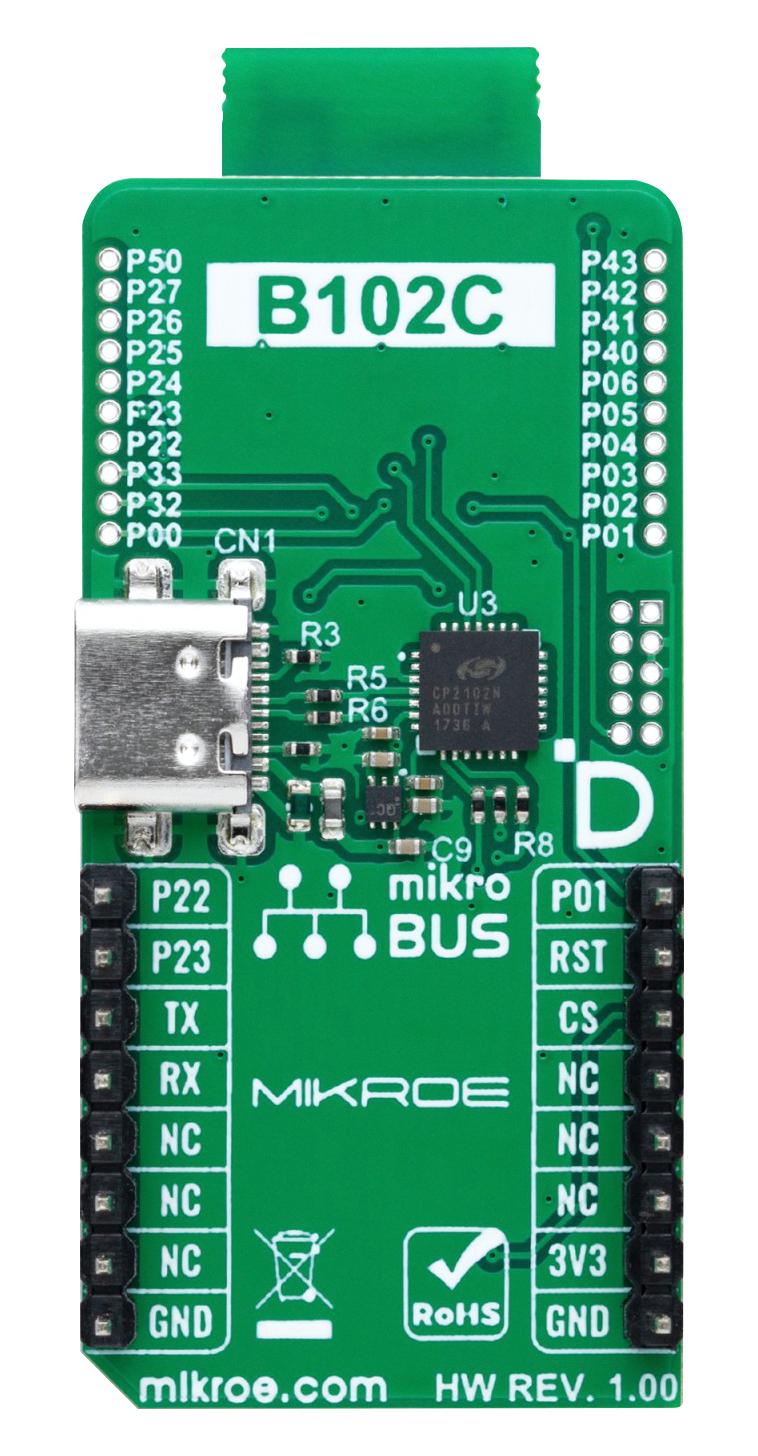 MIKROELEKTRONIKA MIKROE-6088 Add-On Board, B102C Click, MikroE mikroBUS Compatible Development Boards, 3.3V