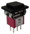 MULTICOMP PRO MP-PB8-BE222QE-1 Pushbutton Switch, DPDT, On-(Off), Square, Black