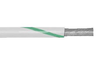 ALPHA WIRE 3050 WG005 Wire, PVC, White, Green, 24 AWG, 0.23 mm&sup2;, 100 ft