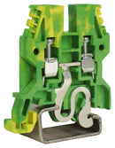 HELLERMANNTYTON TEO.4 DIN Rail Mount Terminal Block, Earth, 35mm Rail, 2 Ways, 4 mm&sup2;, Screw
