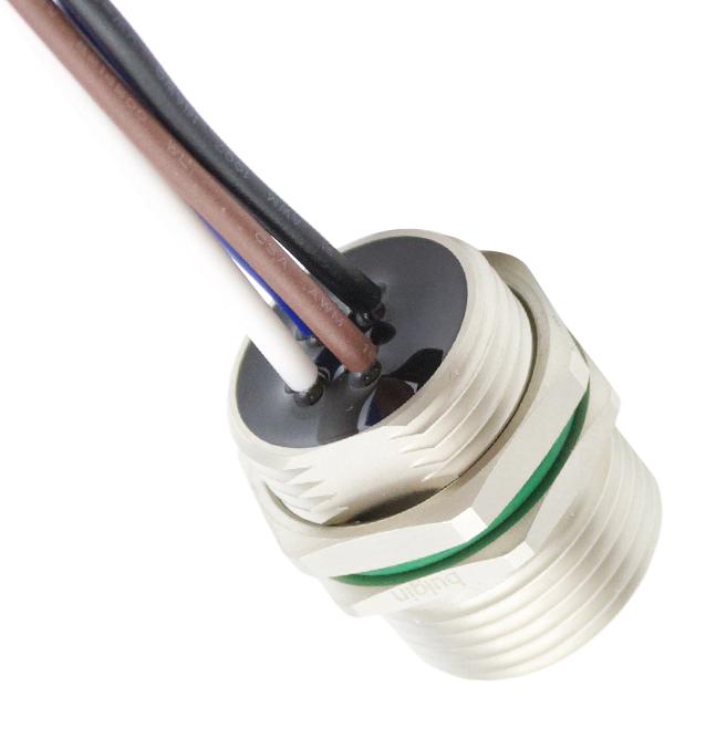 BULGIN LIMITED PXMBNI78FPM04AFL78002 Sensor Cable, 7/8" Plug, Free End, 4 Positions, 200 mm, 7.9 ", Buccaneer 7/8" Series