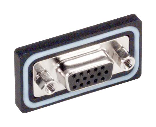 L-COM WPSDH15S D Sub Connector, Standard, Receptacle, WPSD Series, 15 Contacts, DA, Solder Cup