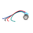 Metal Pushbutton with Wires - Latching (16mm, Yellow)