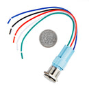 Metal Pushbutton with Wires - Latching (16mm, Yellow)