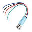 Metal Pushbutton with Wires - Latching (16mm, Yellow)
