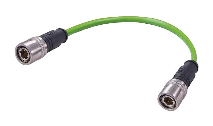 HARTING 21404040446050 CBL ASSY, 4P M12 PLUG-PLUG, 16.4 , GREEN