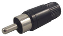 LUMBERG STO 1 S RCA (Phono) Audio / Video Connector, 2 Contacts, Plug, Nickel Plated Contacts, Metal Body, Black