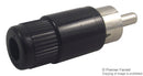 LUMBERG STO 1 S RCA (Phono) Audio / Video Connector, 2 Contacts, Plug, Nickel Plated Contacts, Metal Body, Black