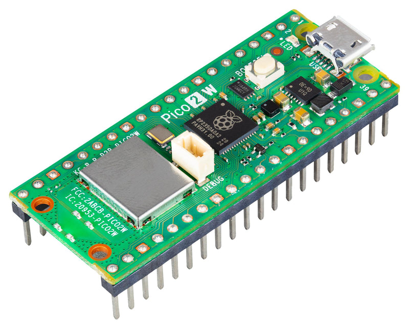 RASPBERRY-PI SC1634 Raspberry Pi PICO 2W Board, with Header, RP2350, 32-bit ARM Cortex-M33 / RISC-V, 520KB, 150MHz GTIN UPC EAN: 5056561803968
