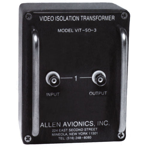 Allen Avionics VIT-50 Isolation Transformer, Noise and Hum Eliminator, One I/O, 50 ohms, ABS Plastic Housing