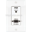 FSR PCI-5BWPAWHT Wall Plate Interface - HD-15 to 5 BNC Interface, Stereo Mini to Balanced Stereo Audio, White Color