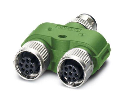 PHOENIX CONTACT 1454972 Sensor Splitter, Y - Style, Panel Mount, 8 Position M12 Plug, 2 x 8 Position M12 Receptacle