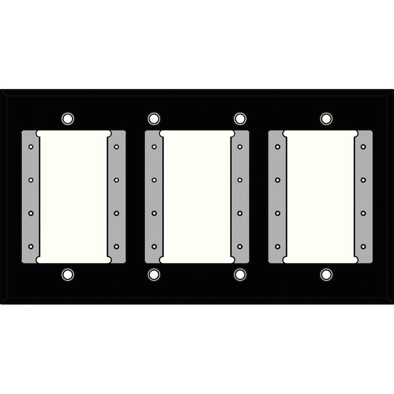 FSR IPS-WP1Q-BLK 4 Gang Wall Plate (Black)