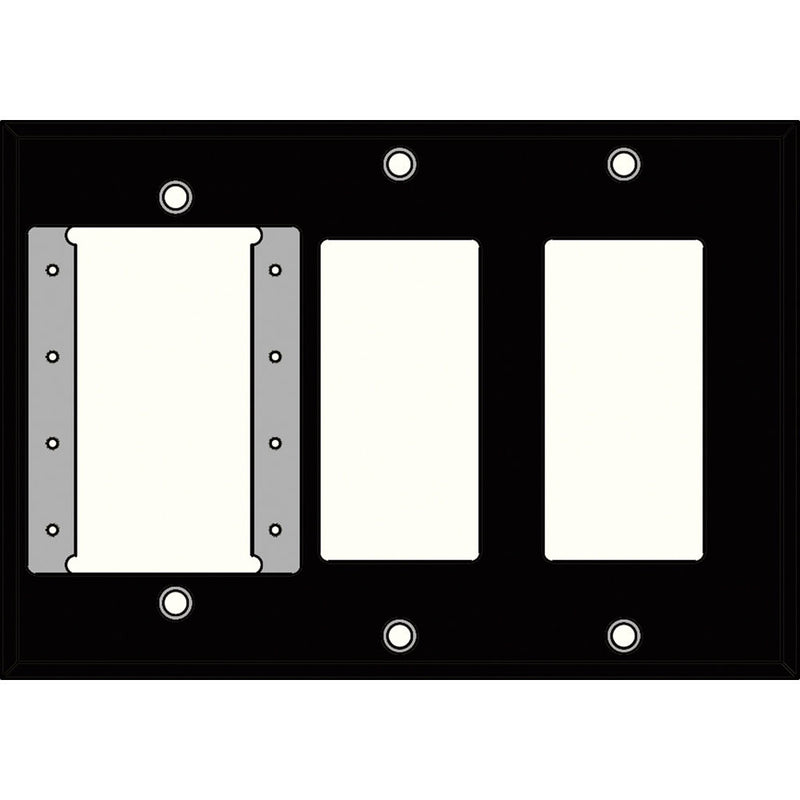 FSR IPS-WP3T-BLK 3 Gang Wall Plate (Black)