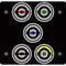 FSR IPS-V150T-BLK BNC (RED/GRN/BLU/BLK/YEL) to BNC Bulkhead Insert Plate (Black)