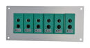 LABFACILITY IS-K-FF + FSP-6 Thermocouple Connector, 66 x 145mm Panel, Standard, K, Socket, 6Way, Green, IEC, Fascia Mount