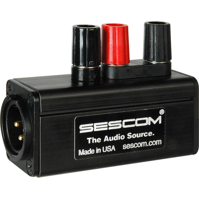 Sescom SES-MKP-23 Professional Male XLR to Binding Post Adapter