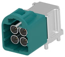 TE CONNECTIVITY 2474520-7 RF / Coaxial Connector, 4Port, Water&nbsp;Blue, Mini FAKRA Coaxial, Right Angle Plug