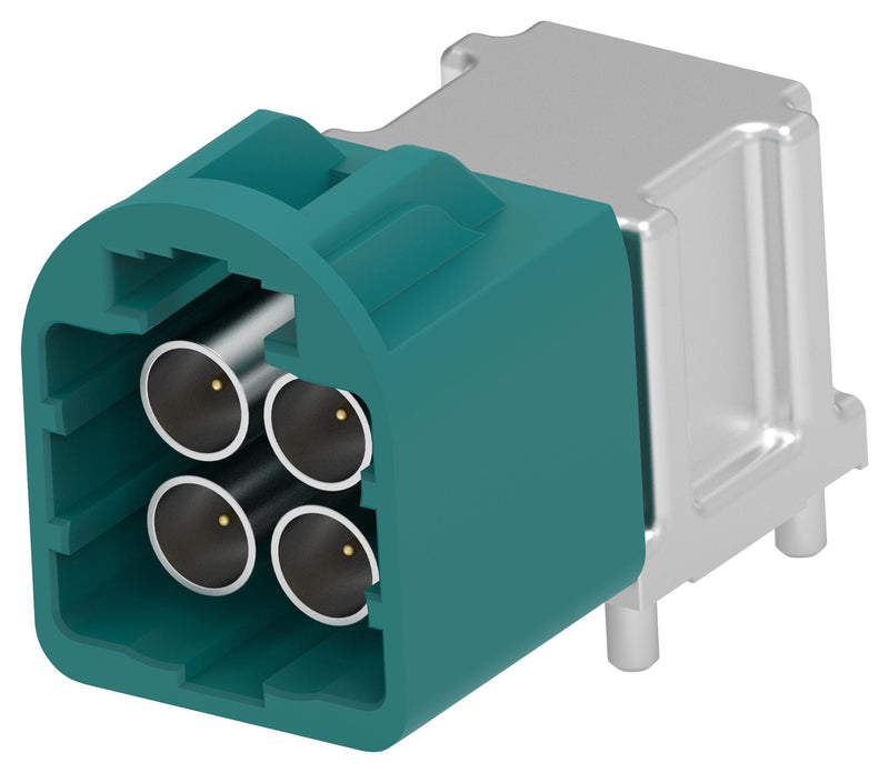 TE CONNECTIVITY 2474520-7 RF / Coaxial Connector, 4Port, Water&nbsp;Blue, Mini FAKRA Coaxial, Right Angle Plug