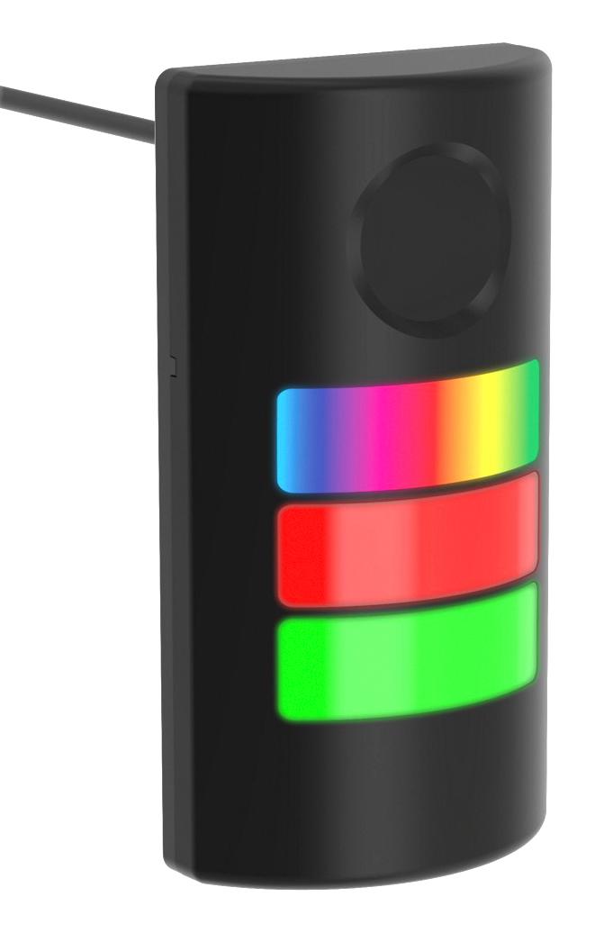 BANNER ENGINEERING TLF100P3 Signal Indicator Tower, 3 Tiers, Green/Red/Yellow, Cable, 30VDC, Continuous Tone, TLF100 Series