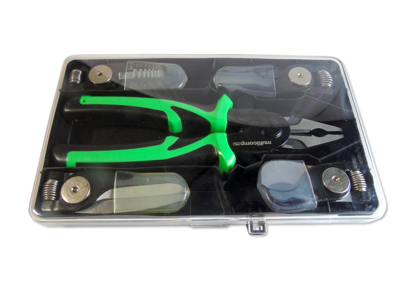 MULTICOMP PRO MP014774 Plier Set, 8", Combination Plier/Wire Stripper/Crimping Clamp/Shear/Cable Shear Heads